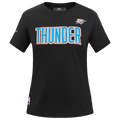 NBA OKLAHOMA CITY THUNDER CLASSIC T-SHIRT AJUSTÉ À MANCHES COURTES POUR FEMME (NOIR)