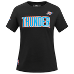 NBA OKLAHOMA CITY THUNDER CLASSIC T-SHIRT AJUSTÉ À MANCHES COURTES POUR FEMME (NOIR)