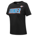 NBA OKLAHOMA CITY THUNDER CLASSIC T-SHIRT AJUSTÉ À MANCHES COURTES POUR FEMME (NOIR)