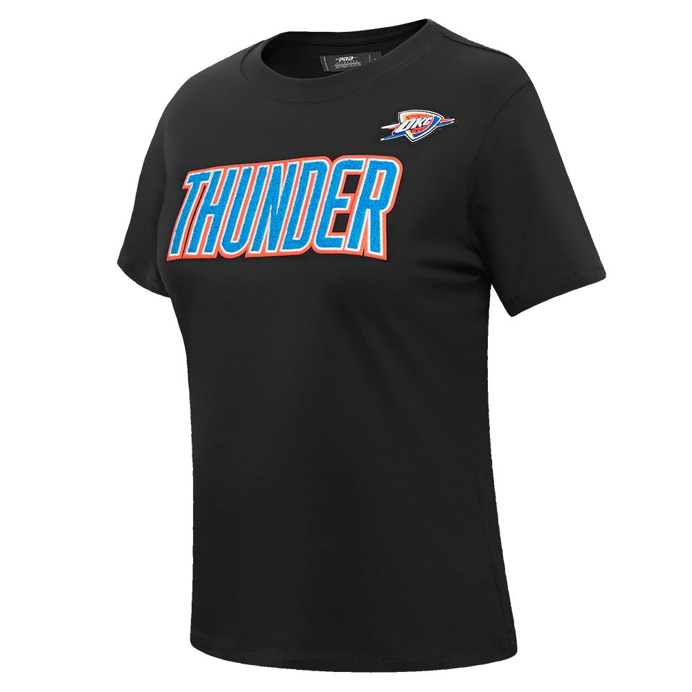 NBA OKLAHOMA CITY THUNDER CLASSIC SHORT SLEEVE WOMEN'S SLIM FIT TEE (BLACK)