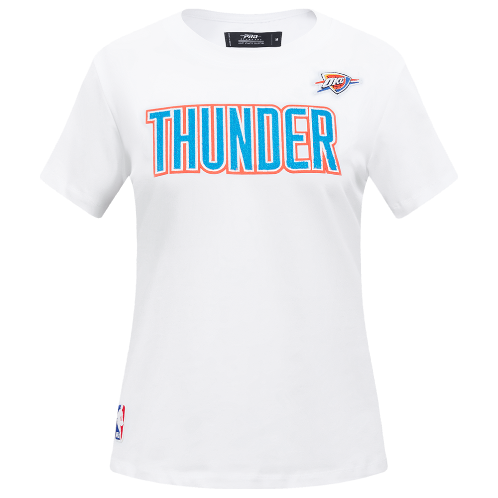 NBA OKLAHOMA CITY THUNDER CLASSIC T-SHIRT AJUSTÉ À MANCHES COURTES POUR FEMME (BLANC)