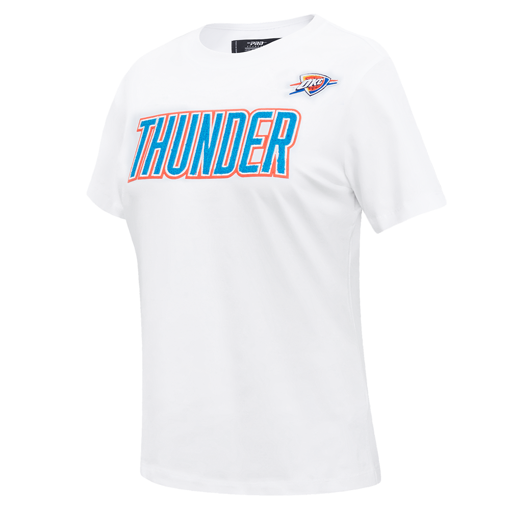 NBA OKLAHOMA CITY THUNDER CLASSIC SHORT SLEEVE WOMEN'S SLIM FIT TEE (WHITE)