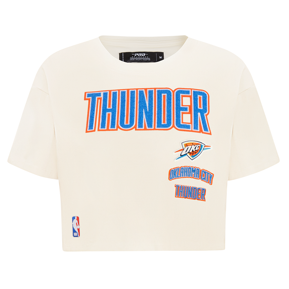 NBA OKLAHOMA CITY THUNDER RETRO CLASSIC WOMEN'S BOXY TEE (EGGSHELL)