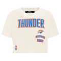 NBA OKLAHOMA CITY THUNDER RETRO CLASSIC WOMEN'S BOXY TEE (EGGSHELL)