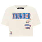 NBA OKLAHOMA CITY THUNDER RETRO CLASSIC WOMEN'S BOXY TEE (EGGSHELL)