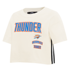 NBA OKLAHOMA CITY THUNDER RETRO CLASSIC WOMEN'S BOXY TEE (EGGSHELL)