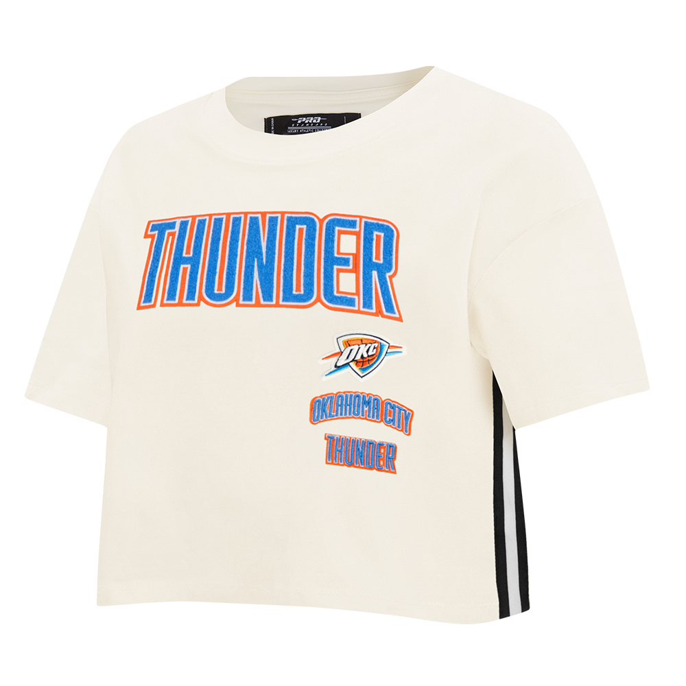 NBA OKLAHOMA CITY THUNDER RETRO CLASSIC WOMEN'S BOXY TEE (EGGSHELL)