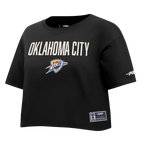 NBA OKLAHOMA CITY THUNDER MODERN ORIGINALS T-SHIRT EN JERSEY SIMPLE À COUPE CARRÉE POUR FEMME (NOIR)