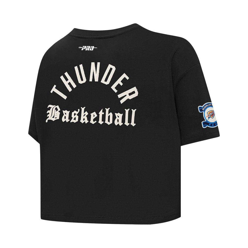 NBA OKLAHOMA CITY THUNDER MODERN ORIGINALS T-SHIRT EN JERSEY SIMPLE À COUPE CARRÉE POUR FEMME (NOIR)