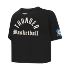 NBA OKLAHOMA CITY THUNDER MODERN ORIGINALS T-SHIRT EN JERSEY SIMPLE À COUPE CARRÉE POUR FEMME (NOIR)