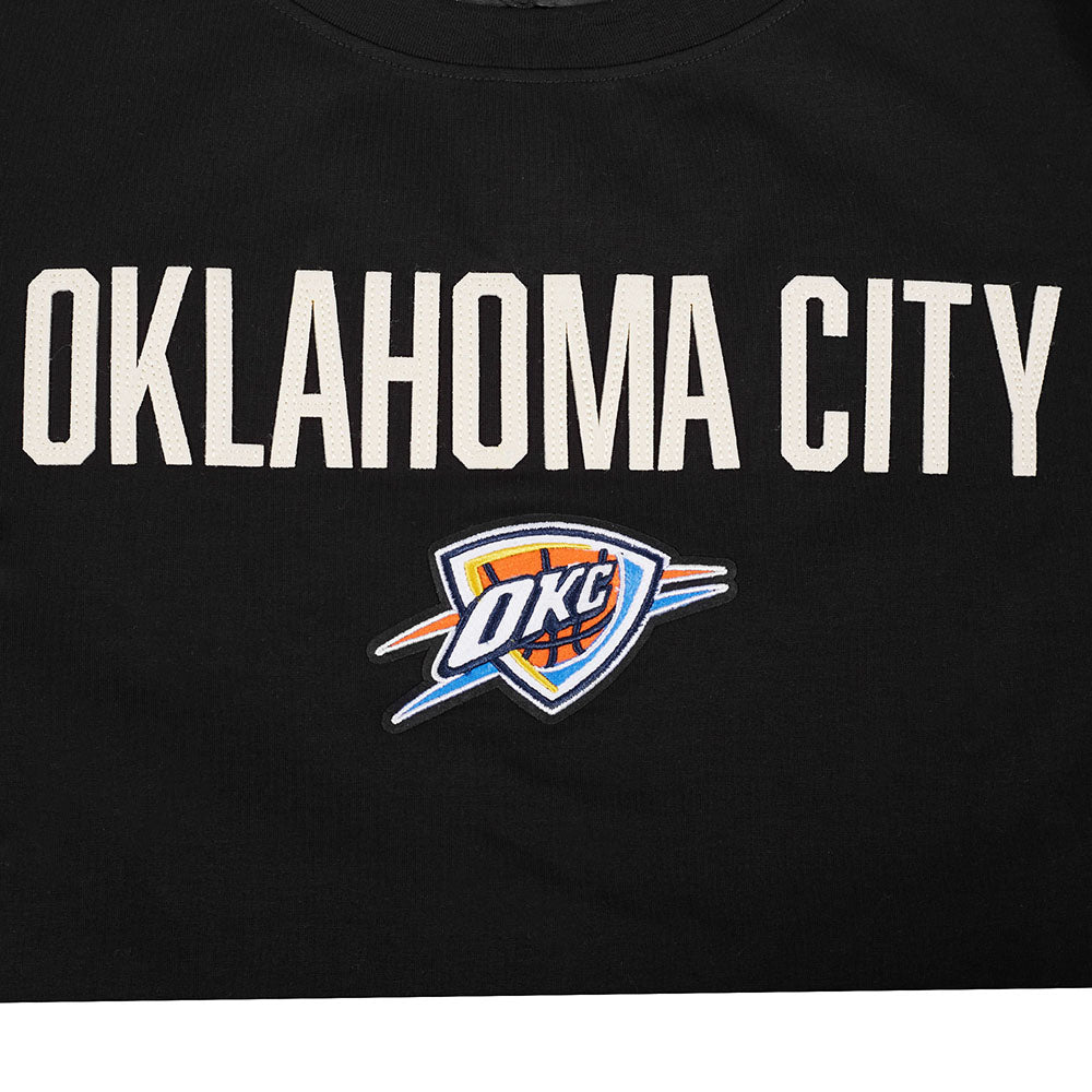 NBA OKLAHOMA CITY THUNDER MODERN ORIGINALS T-SHIRT EN JERSEY SIMPLE À COUPE CARRÉE POUR FEMME (NOIR)
