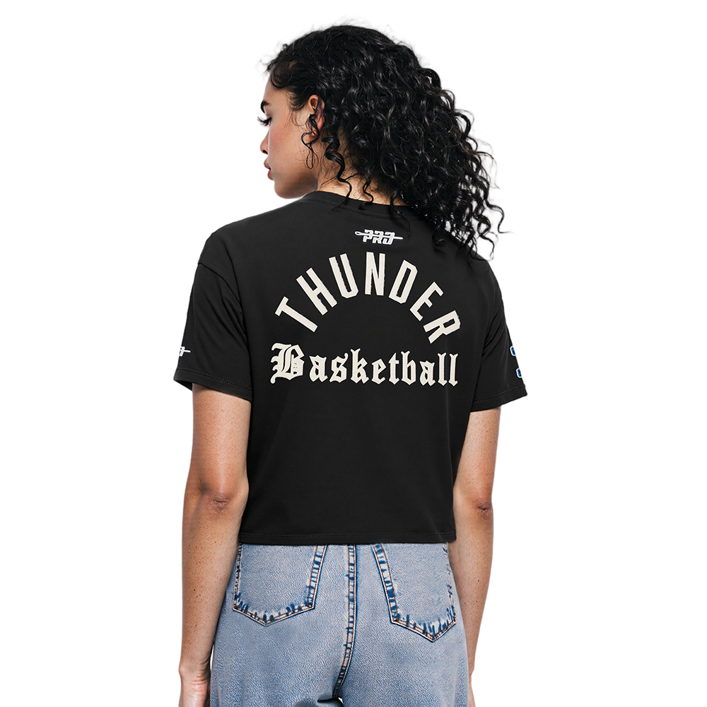 NBA OKLAHOMA CITY THUNDER MODERN ORIGINALS T-SHIRT EN JERSEY SIMPLE À COUPE CARRÉE POUR FEMME (NOIR)