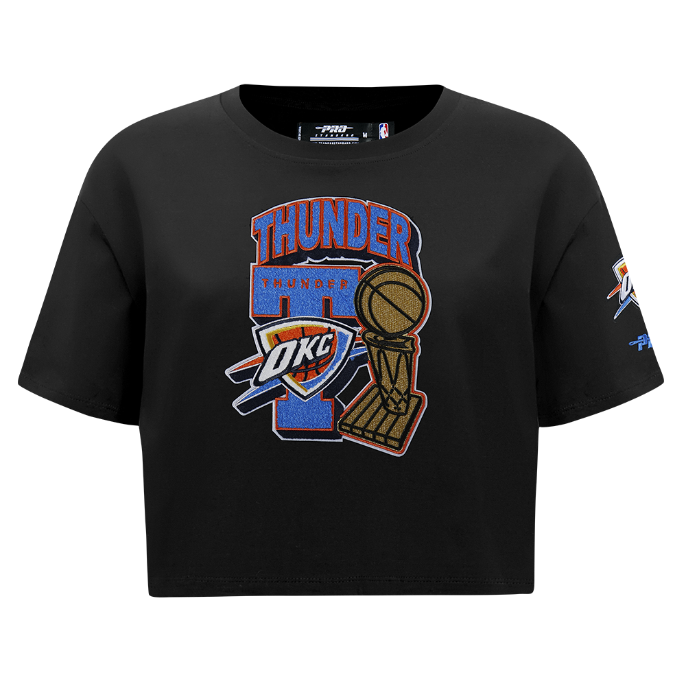 OKLAHOMA CITY THUNDER NBA FINALS 2025 WOMEN'S SJ BOXY TEE (BLACK)