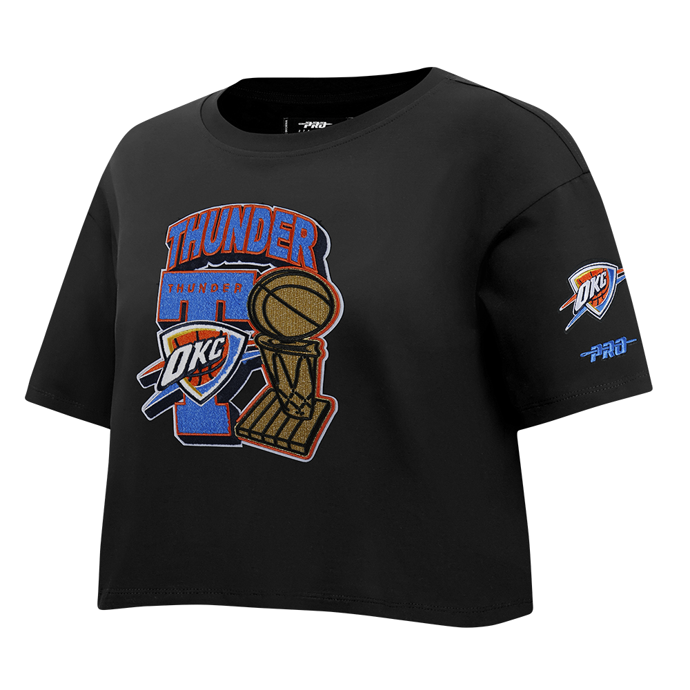OKLAHOMA CITY THUNDER NBA FINALS 2025 WOMEN'S SJ BOXY TEE (BLACK)