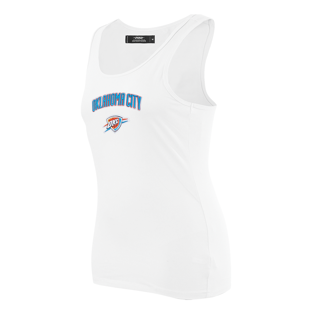 NBA OKLAHOMA CITY THUNDER CLASSIC WOMEN'S RELAXED FIT RACERBACK (WHITE)