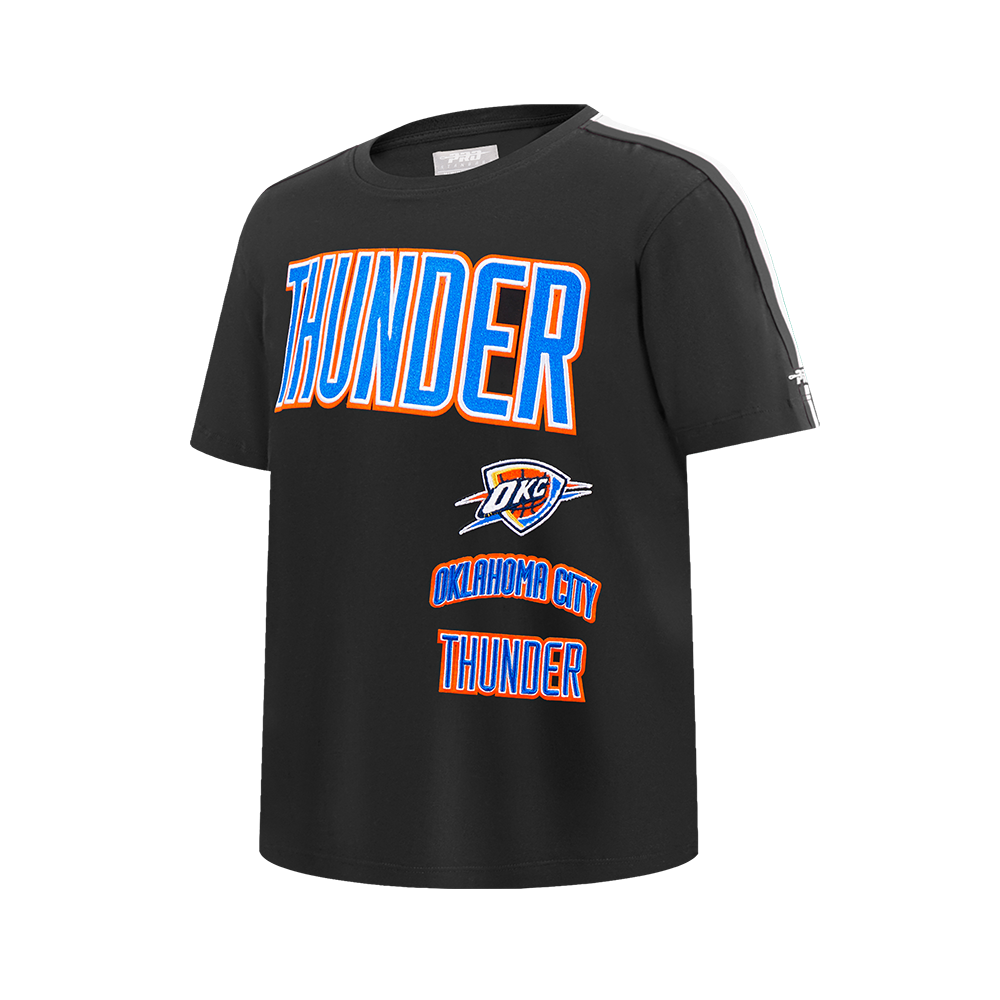 NBA OKLAHOMA CITY THUNDER RETRO CLASSIC SINGLE JERSEY BIG BOY'S SINGLE JERSEY TAPING TEE (BLACK)