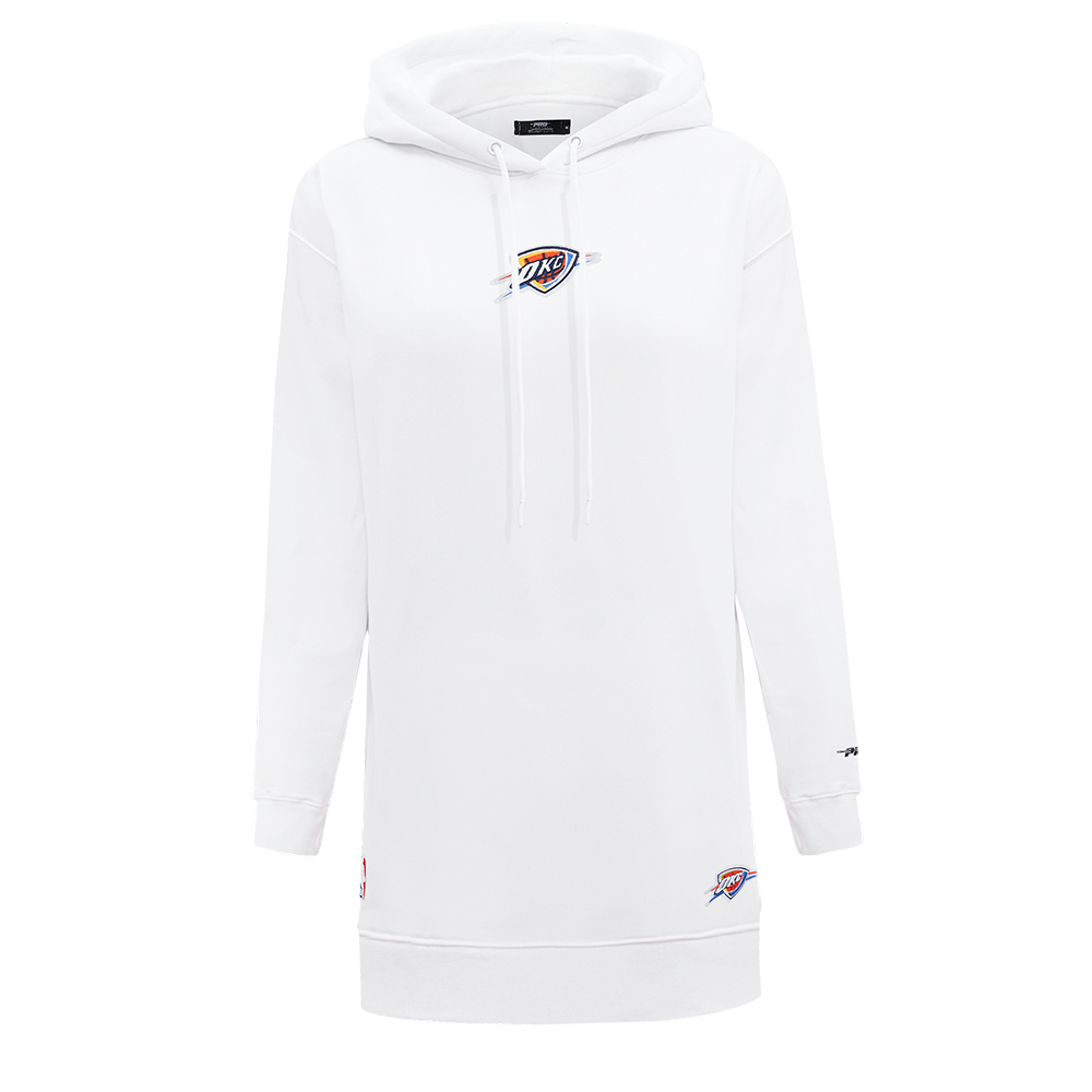 NBA OKLAHOMA CITY THUNDER CLASSIC WOMEN'S HOODIE DRESS (WHITE)