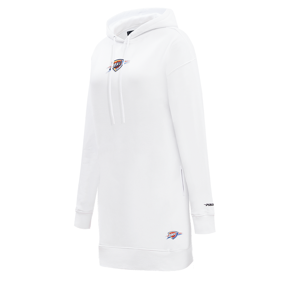 NBA OKLAHOMA CITY THUNDER CLASSIC WOMEN'S HOODIE DRESS (WHITE)