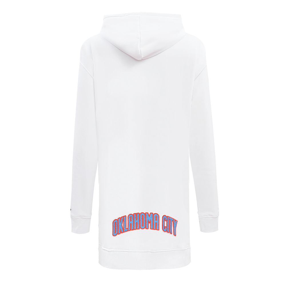 NBA OKLAHOMA CITY THUNDER CLASSIC WOMEN'S HOODIE DRESS (WHITE)