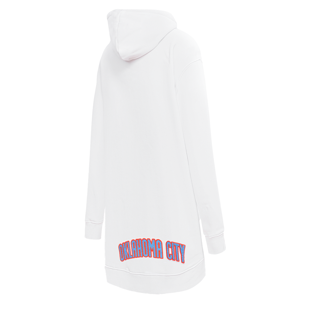 NBA OKLAHOMA CITY THUNDER CLASSIC WOMEN'S HOODIE DRESS (WHITE)