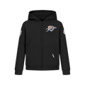 NBA OKLAHOMA CITY THUNDER CLASSIC BIG BOY'S FLC FZ PO HOODIE (BLACK)