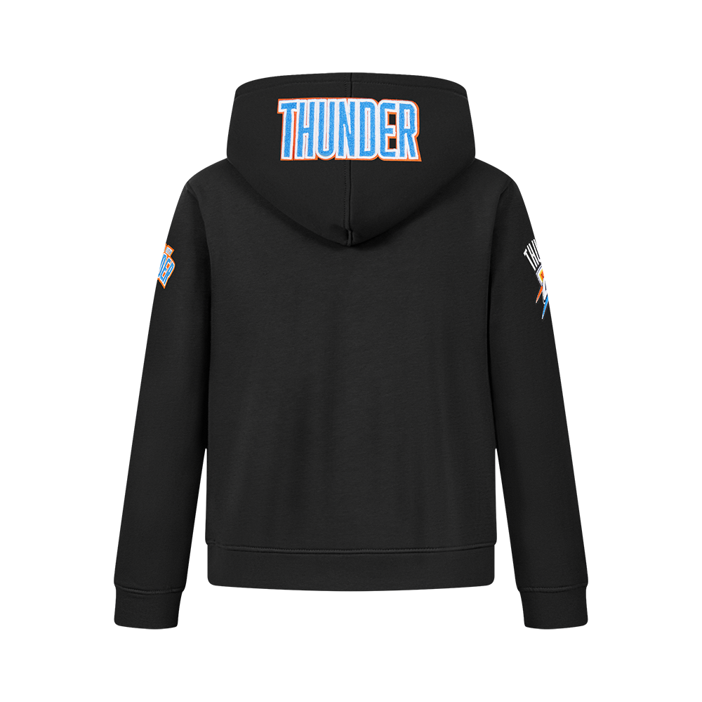 NBA OKLAHOMA CITY THUNDER CLASSIC BIG BOY'S FLC FZ PO HOODIE (BLACK)