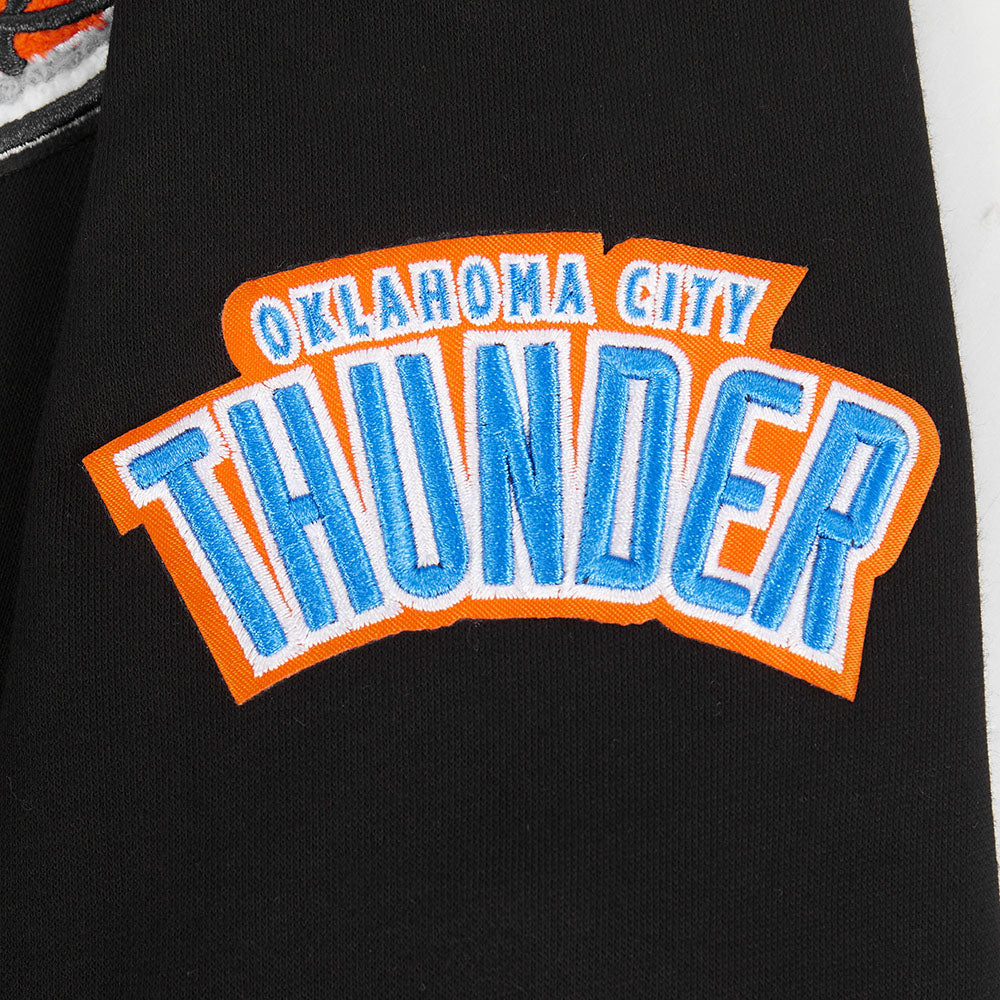 NBA OKLAHOMA CITY THUNDER CLASSIC BIG BOY'S FLC FZ PO HOODIE (BLACK)
