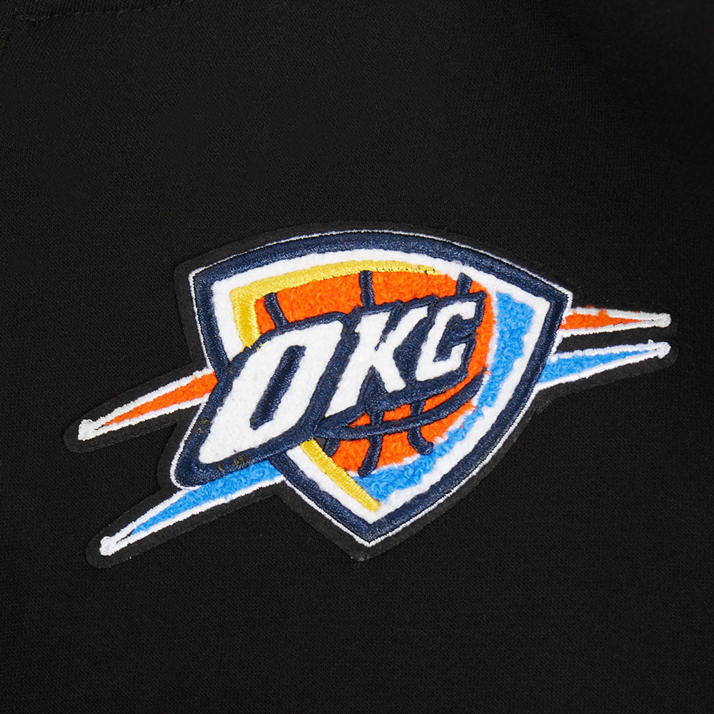 NBA OKLAHOMA CITY THUNDER CLASSIC BIG BOY'S FLC FZ PO HOODIE (BLACK)