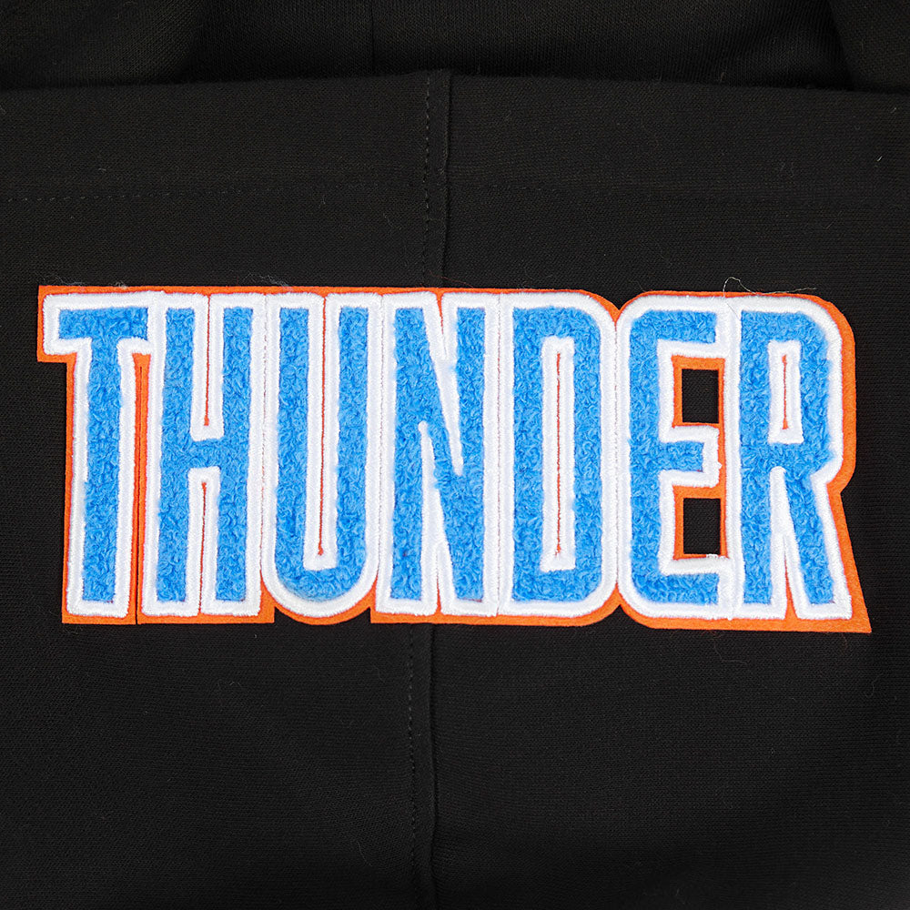 NBA OKLAHOMA CITY THUNDER CLASSIC BIG BOY'S FLC FZ PO HOODIE (BLACK)
