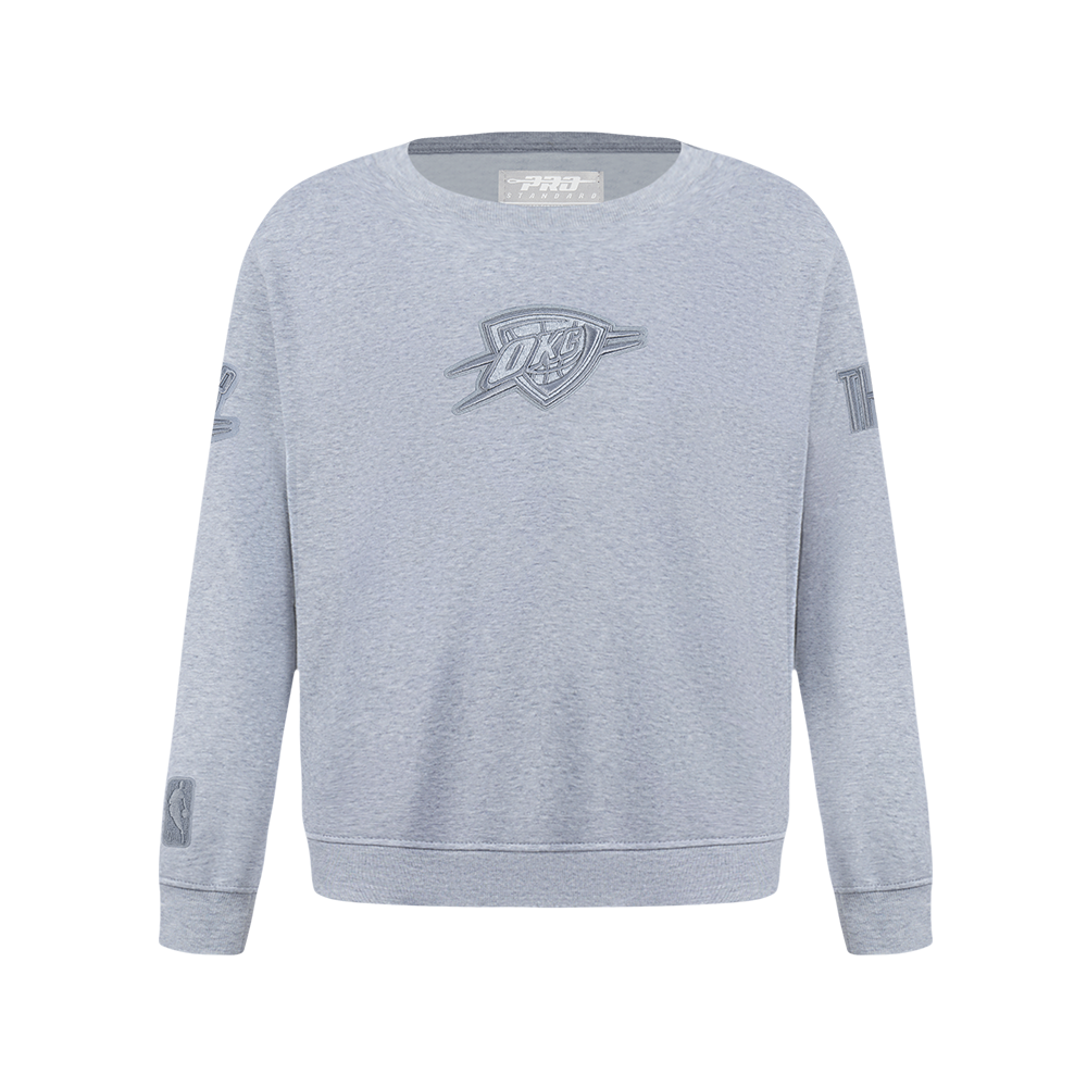 NBA OKLAHOMA CITY THUNDER NEUTRAL BIG BOY'S FLC CREWNECK (DARK HEATHER GRAY)