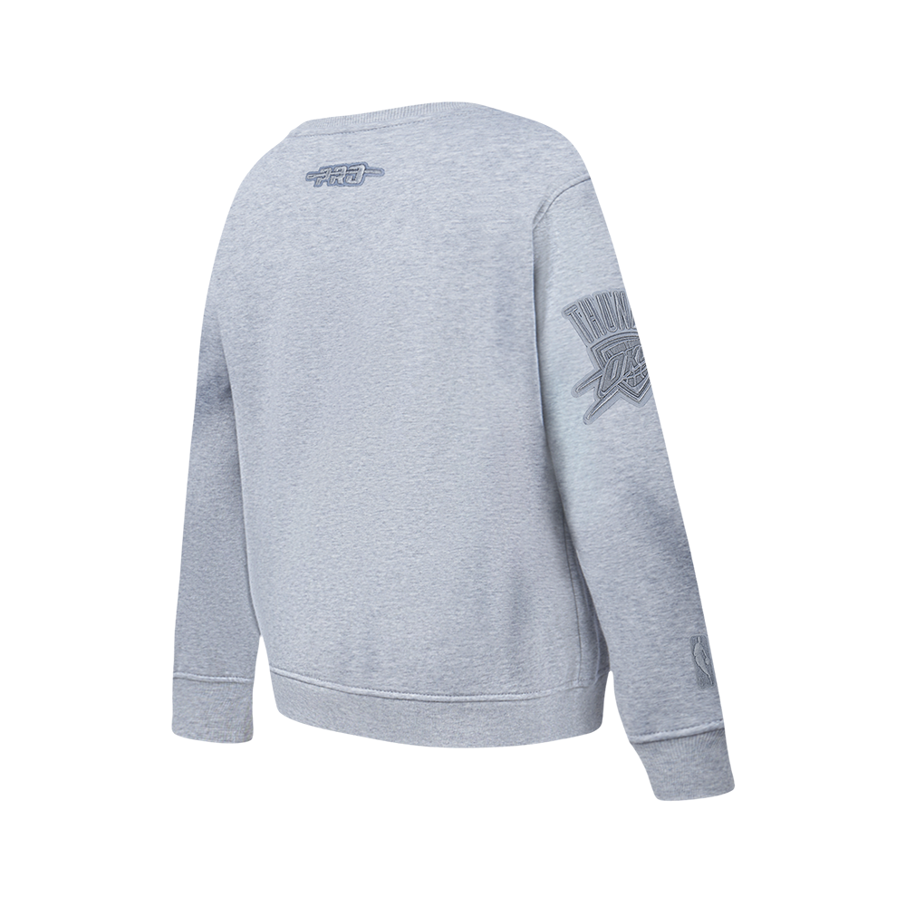 NBA OKLAHOMA CITY THUNDER NEUTRAL BIG BOY'S FLC CREWNECK (DARK HEATHER GRAY)