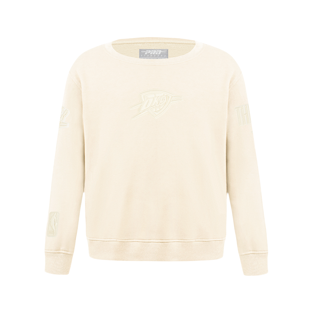 NBA OKLAHOMA CITY THUNDER NEUTRAL BIG BOY'S FLC CREWNECK (EGGSHELL)