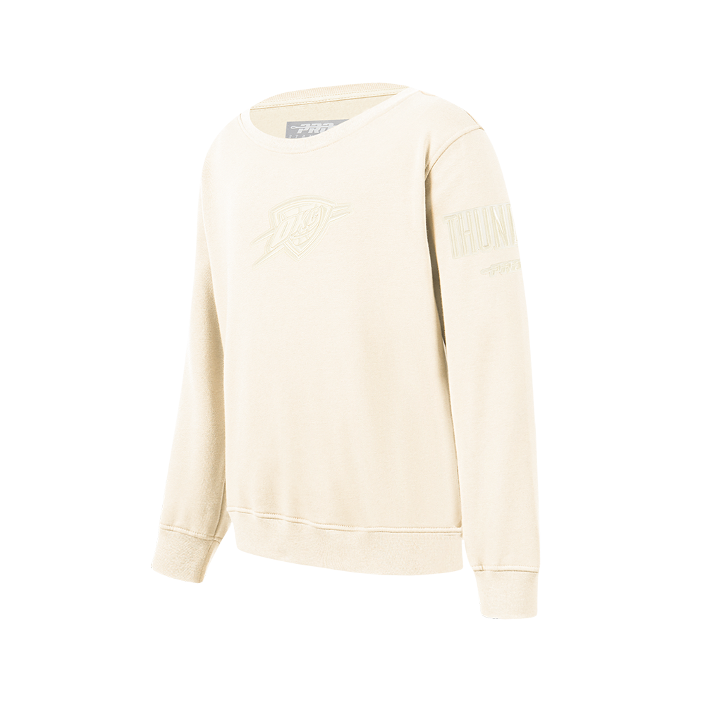 NBA OKLAHOMA CITY THUNDER NEUTRAL BIG BOY'S FLC CREWNECK (EGGSHELL)