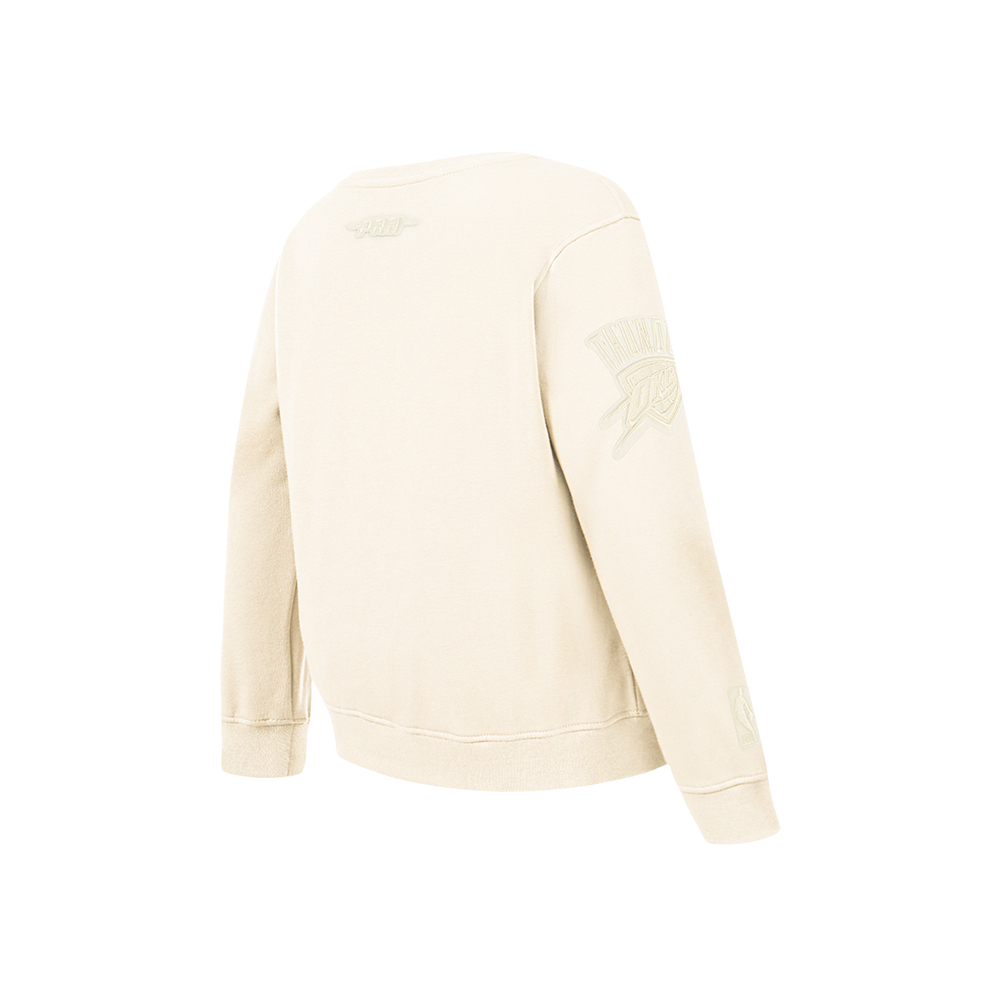 NBA OKLAHOMA CITY THUNDER NEUTRAL BIG BOY'S FLC CREWNECK (EGGSHELL)