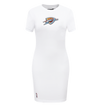 NBA OKLAHOMA CITY THUNDER CLASSIC WOMEN'S BODY CON DRESS (WHITE)
