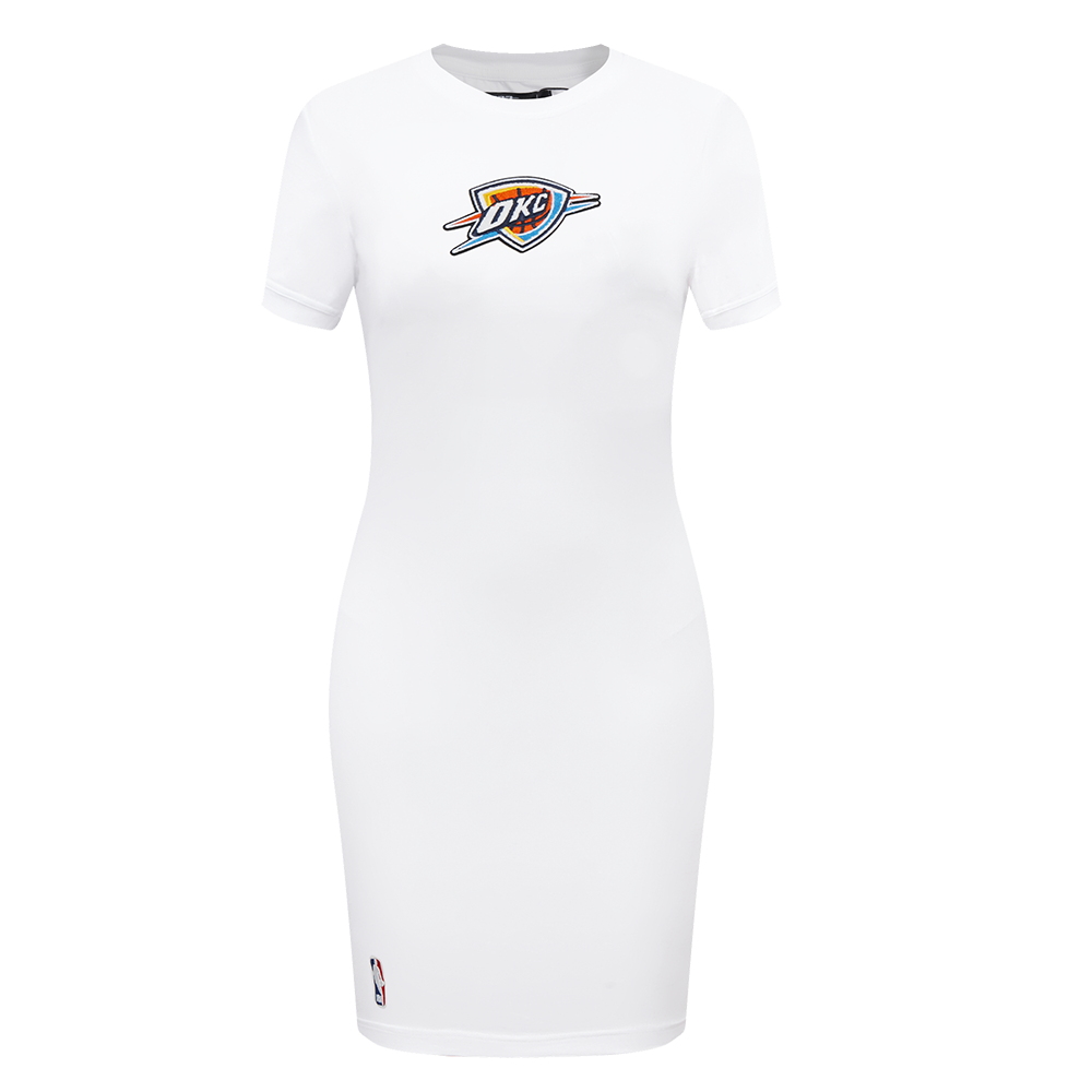 NBA OKLAHOMA CITY THUNDER CLASSIC WOMEN'S BODY CON DRESS (WHITE)