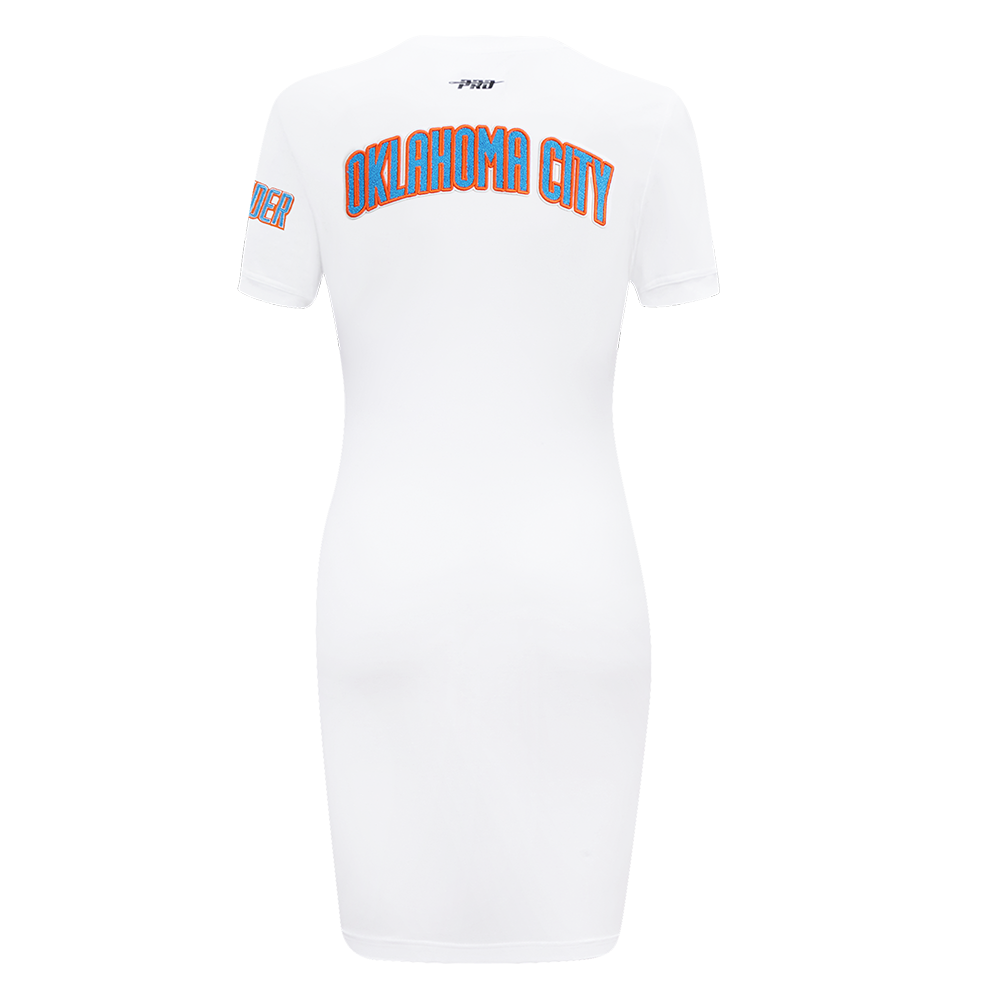 NBA OKLAHOMA CITY THUNDER CLASSIC WOMEN'S BODY CON DRESS (WHITE)