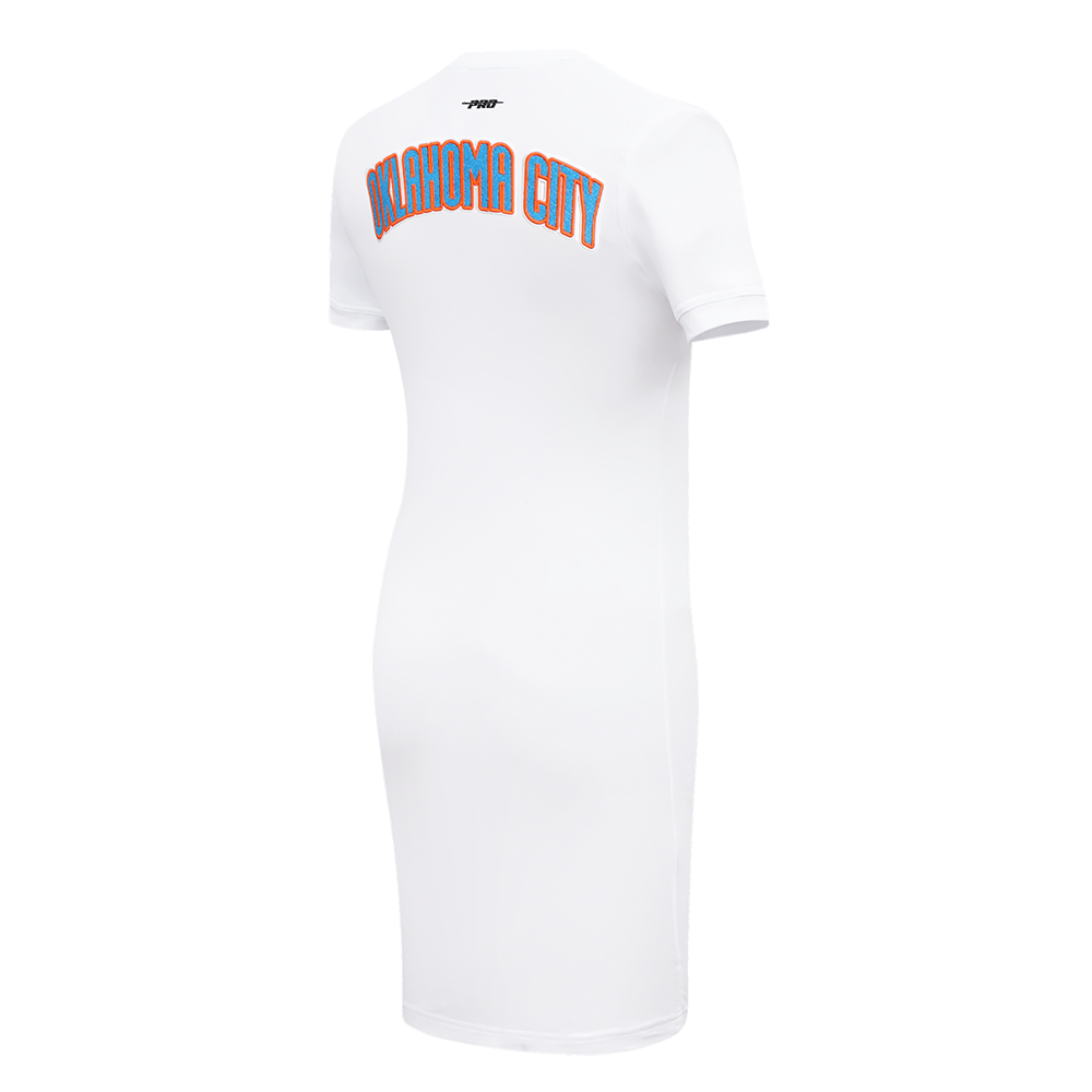 NBA OKLAHOMA CITY THUNDER CLASSIC WOMEN'S BODY CON DRESS (WHITE)