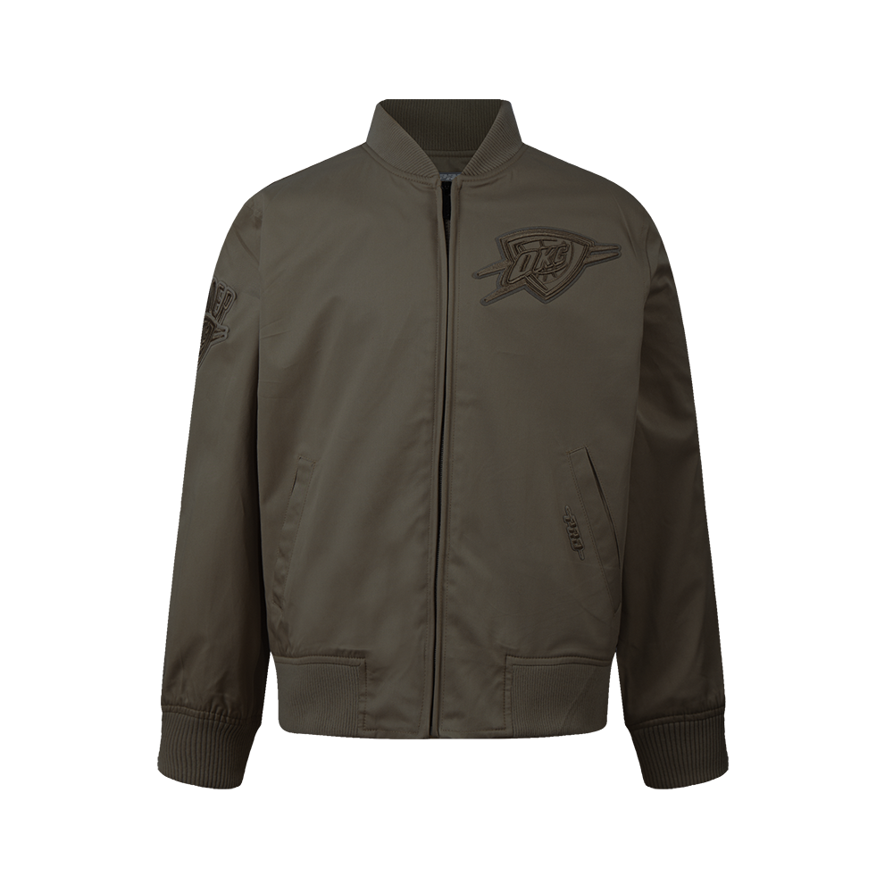 NBA OKLAHOMA CITY THUNDER NEUTRAL BIG BOY'S TWILL JACKET (DARK TAUPE)