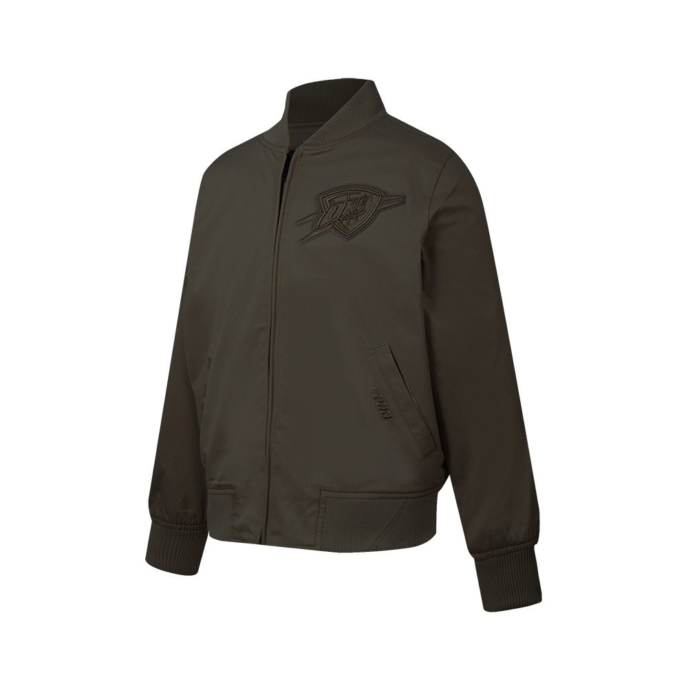 NBA OKLAHOMA CITY THUNDER NEUTRAL BIG BOY'S TWILL JACKET (DARK TAUPE)