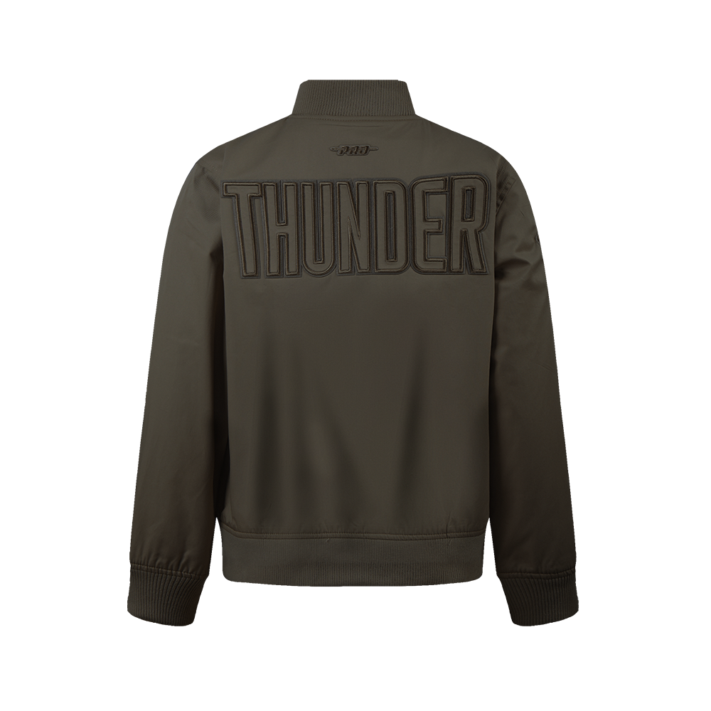 NBA OKLAHOMA CITY THUNDER NEUTRAL BIG BOY'S TWILL JACKET (DARK TAUPE)
