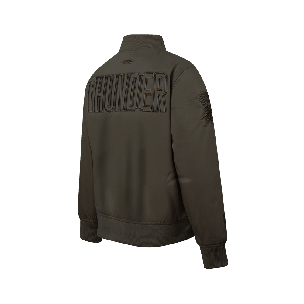 NBA OKLAHOMA CITY THUNDER NEUTRAL BIG BOY'S TWILL JACKET (DARK TAUPE)