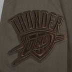 NBA OKLAHOMA CITY THUNDER NEUTRAL BIG BOY'S TWILL JACKET (DARK TAUPE)