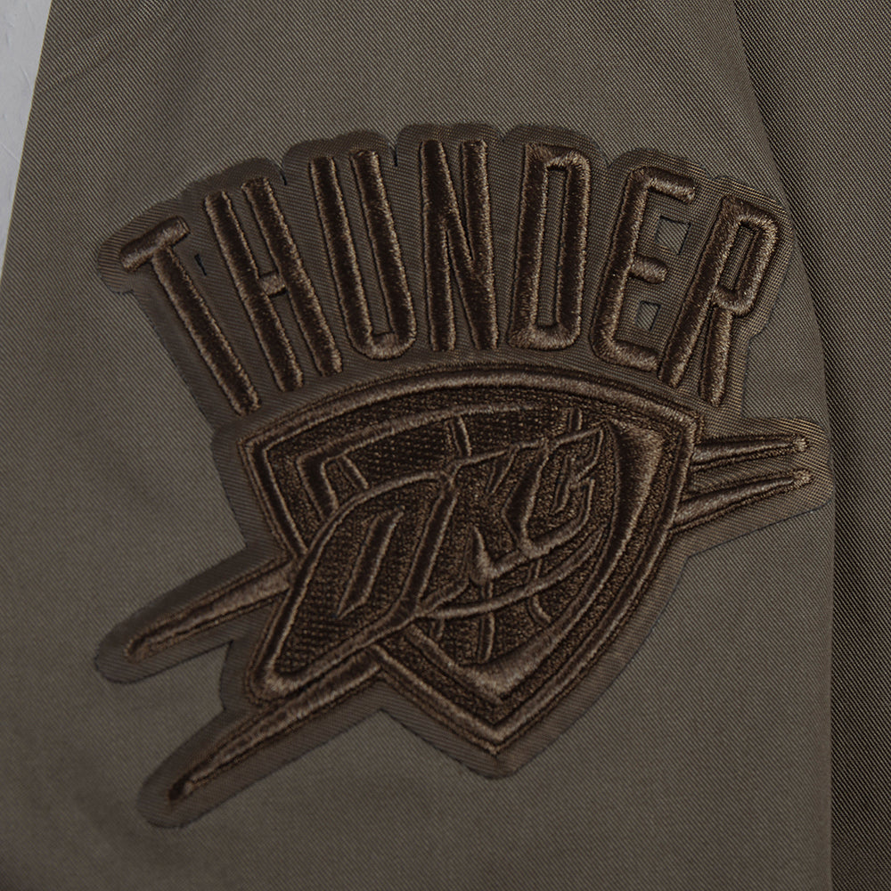 NBA OKLAHOMA CITY THUNDER NEUTRAL BIG BOY'S TWILL JACKET (DARK TAUPE)