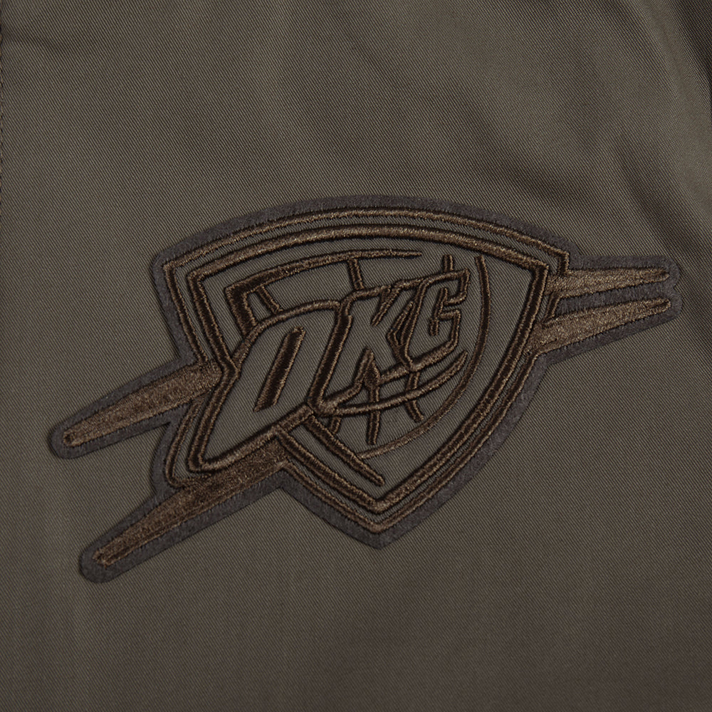 NBA OKLAHOMA CITY THUNDER NEUTRAL BIG BOY'S TWILL JACKET (DARK TAUPE)