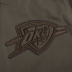 NBA OKLAHOMA CITY THUNDER NEUTRAL BIG BOY'S TWILL JACKET (DARK TAUPE)
