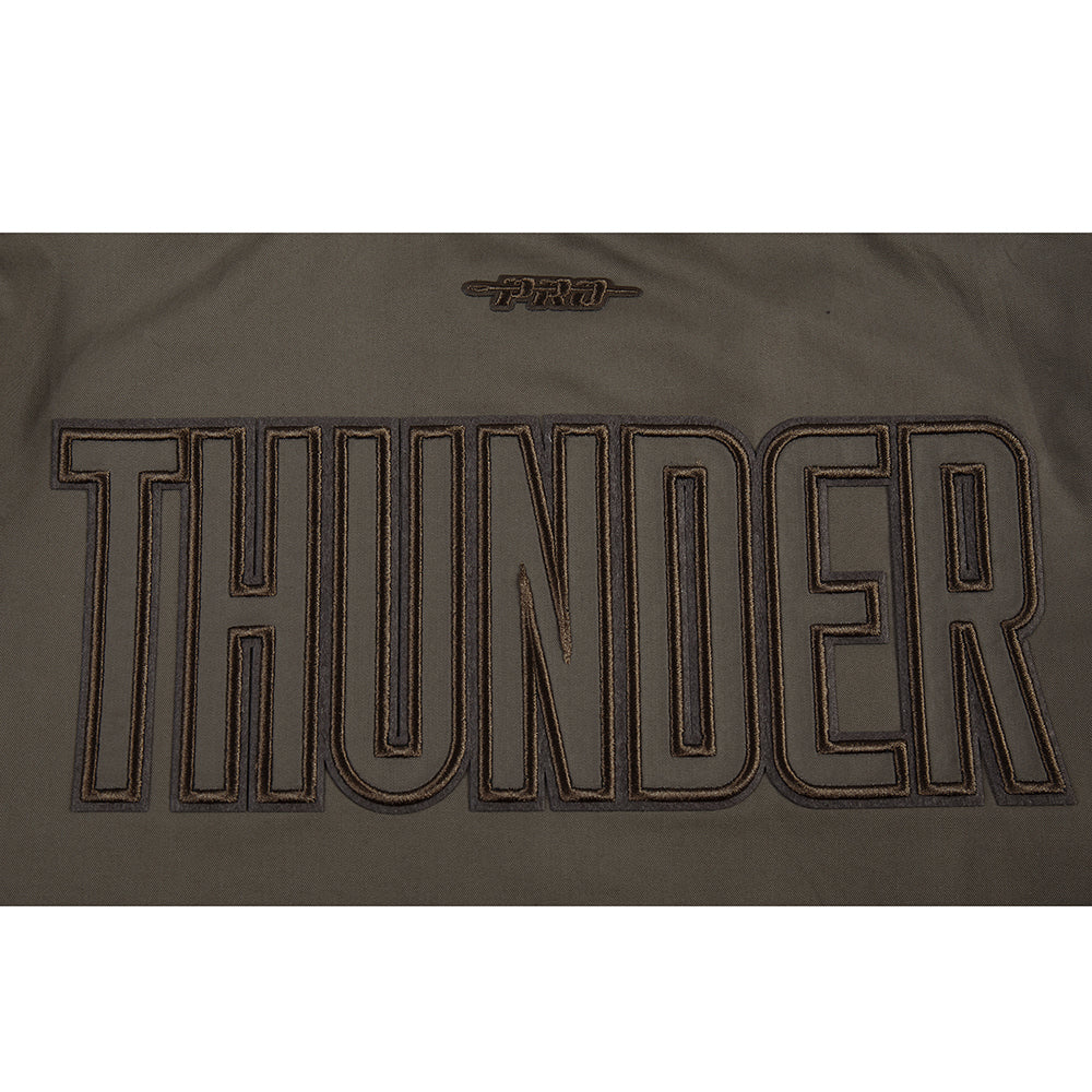 NBA OKLAHOMA CITY THUNDER NEUTRAL BIG BOY'S TWILL JACKET (DARK TAUPE)