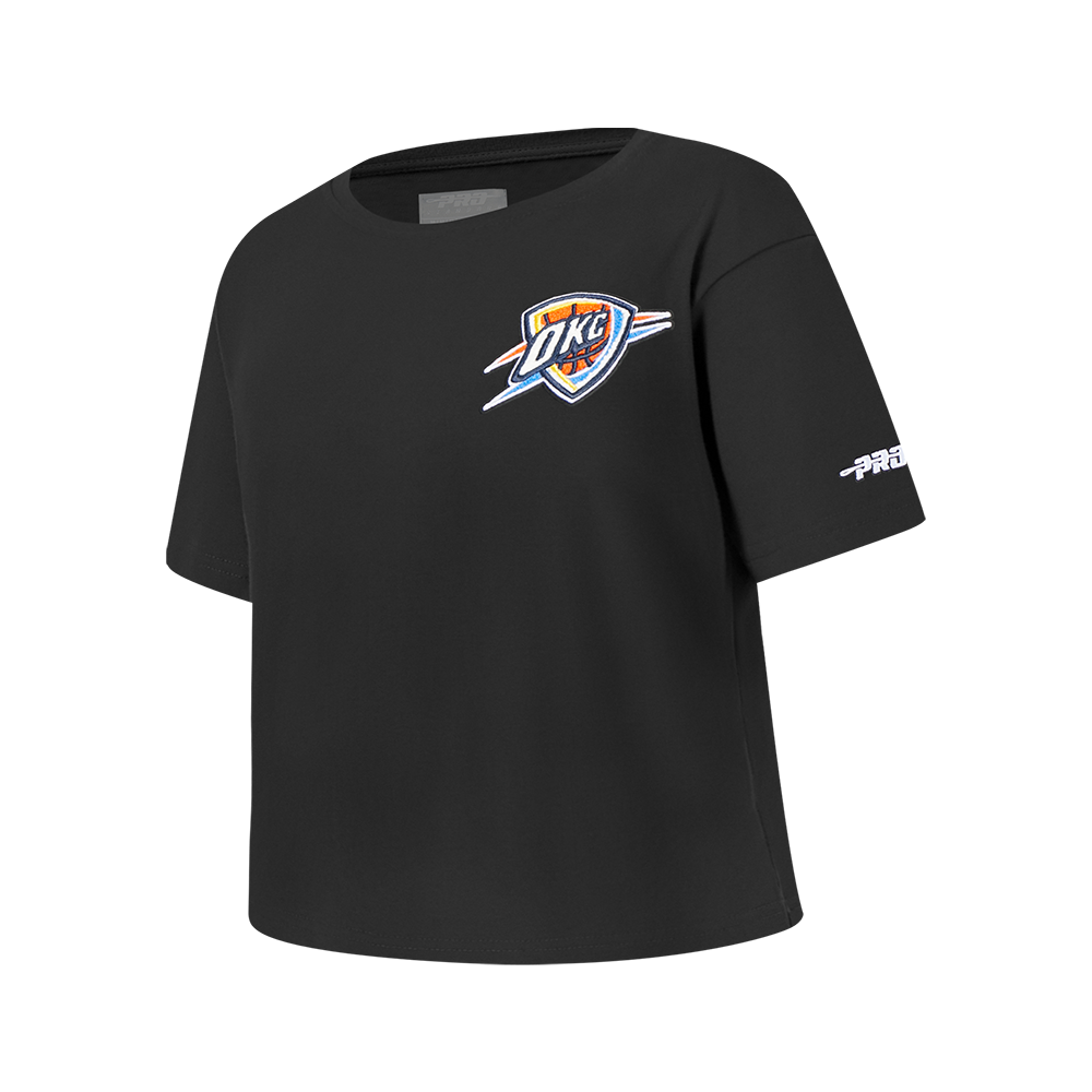 NBA OKLAHOMA CITY THUNDER CLASSIC BIG GIRLS SHORT SLEEVE BOXY TEE (BLACK)