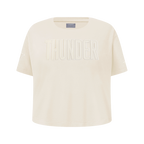 NBA OKLAHOMA CITY THUNDER NEUTRAL T-SHIRT À MANCHES COURTES ET À COUPE CARRÉE POUR FILLE JUNIOR (COQUILLE D'ŒUF)