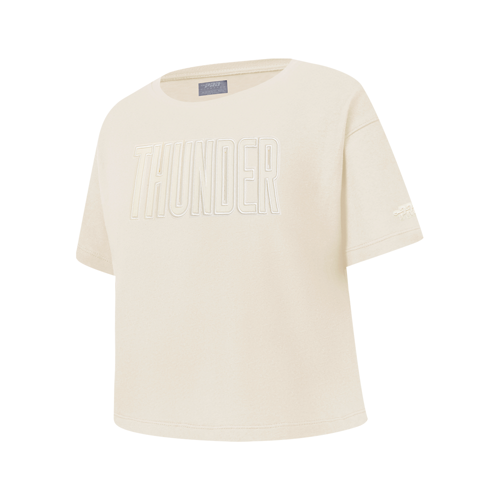 NBA OKLAHOMA CITY THUNDER NEUTRAL T-SHIRT À MANCHES COURTES ET À COUPE CARRÉE POUR FILLE JUNIOR (COQUILLE D'ŒUF)
